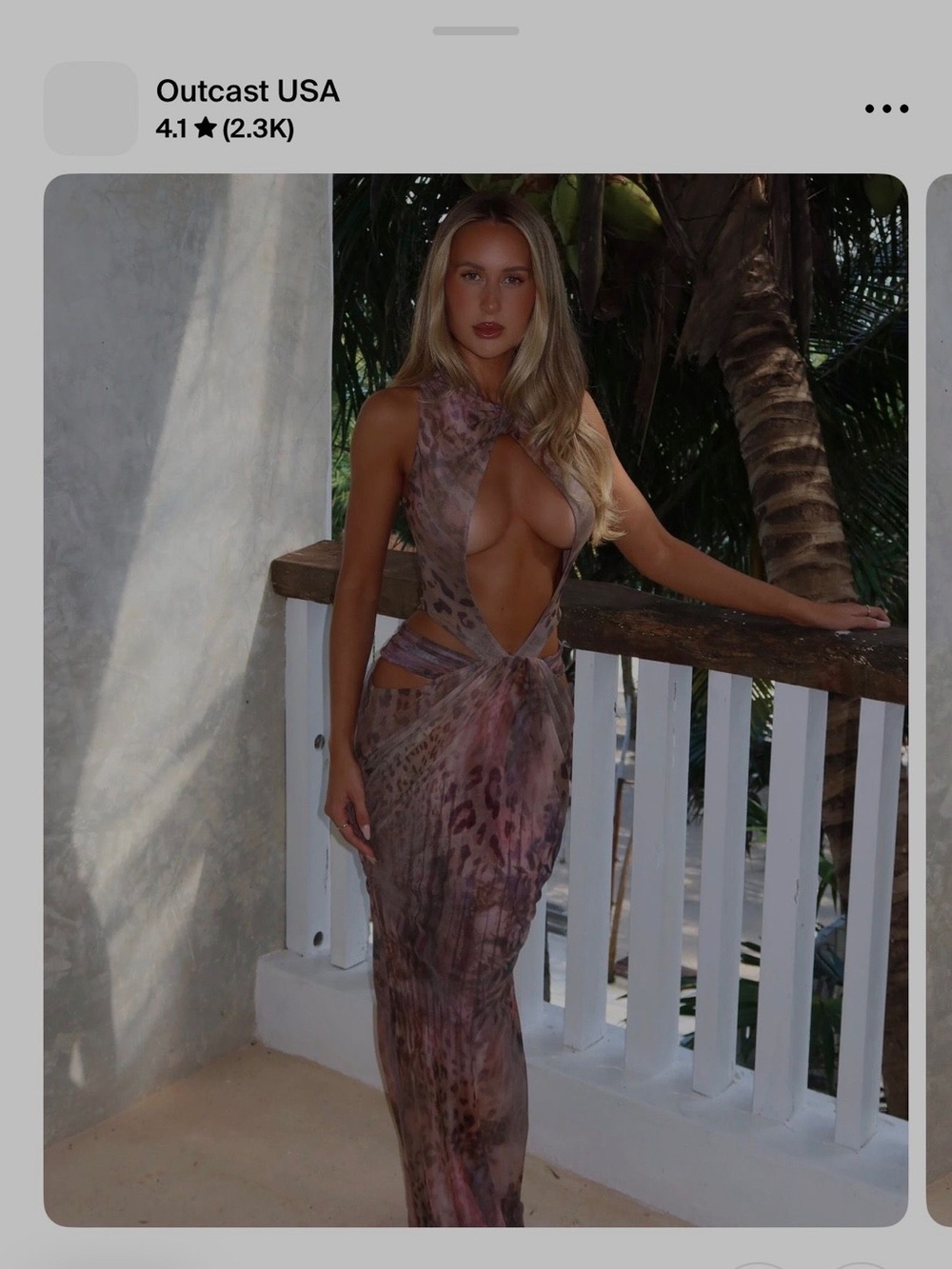Cutout Animal Print Maxi Dress in Mauve Brown